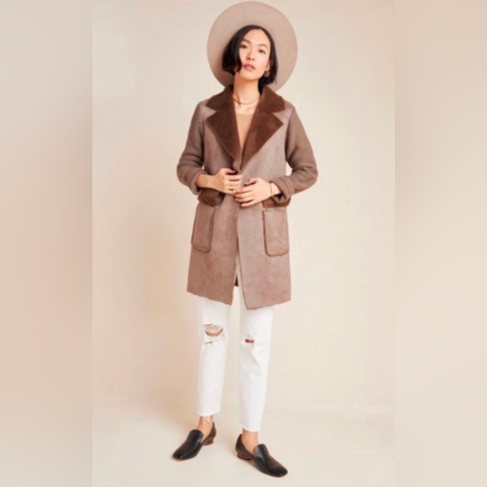 Euc Anthropologie PIPER Fawn 🦌 Brown 🤎 Color Sweater Coatigan 🧥 Size Small